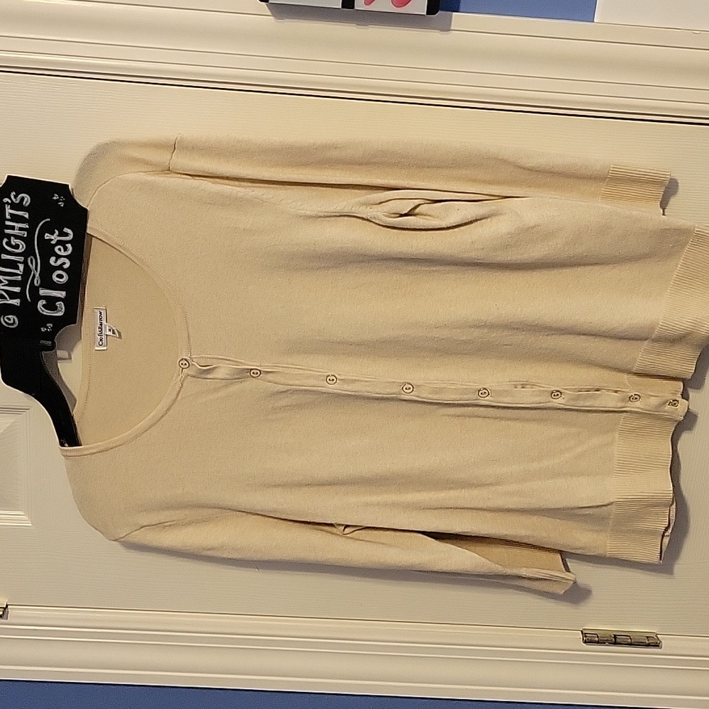 Croft & Barrow Beige Button-Up Sweater XL Cardigan
